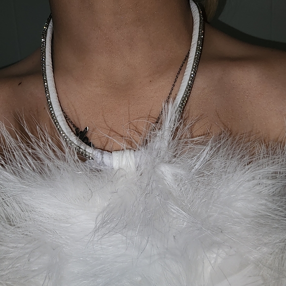 NWT Akira Sold Out , Gorgeous , Soft , Fluffy , White Clouds Feather Dress - Picture 9 of 16